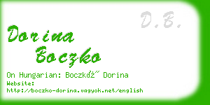 dorina boczko business card